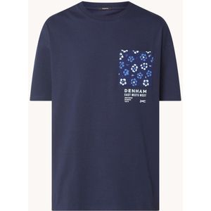 Denham Katagami T-shirt met bloemenprint en borstzak