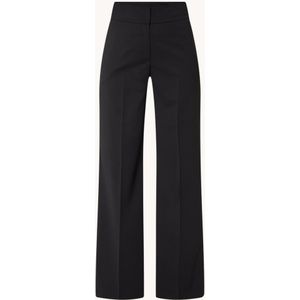 HUGO BOSS Himia high waist straight fit pantalon in wolblend met steekzakken