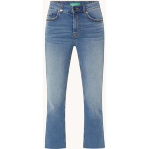 Benetton Mid waist bootcut cropped jeans met donkere wassing