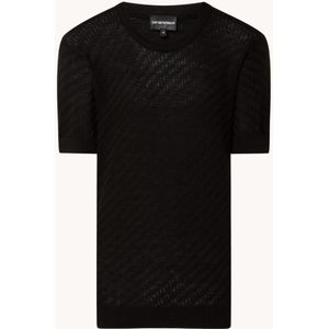 Emporio Armani Fijngebreid T-shirt in wolblend met structuur