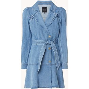 NIKKIE Bountiful mini blousejurk van denim met strikceintuur