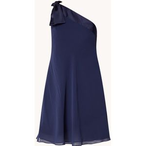 Ralph Lauren One shoulder mini jurk met gestrikt detail