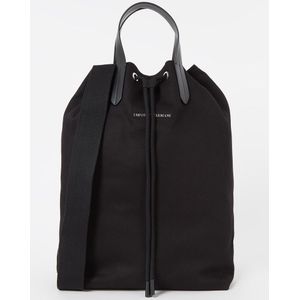 Emporio Armani Handtas van canvas met afneembare schouderriem