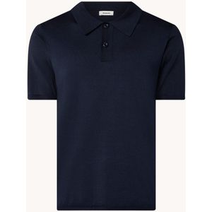 Sandro Regular fit fijngebreide polo met stretch