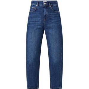 Whistles Barrel high waist tapered cropped jeans met medium washing