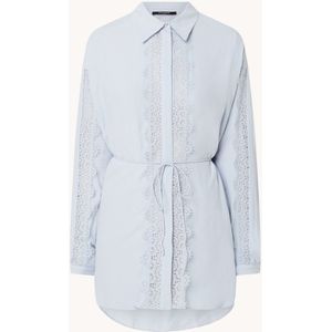 Bruuns Bazaar Lilli longline blouse met broderie en strikceintuur