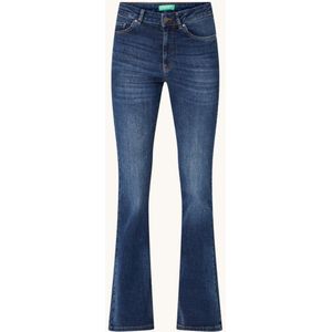 Benetton High waist flared jeans met verwassen afwerking