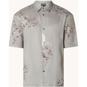 Emporio Armani Regular fit overhemd van lyocell met bloemborduring