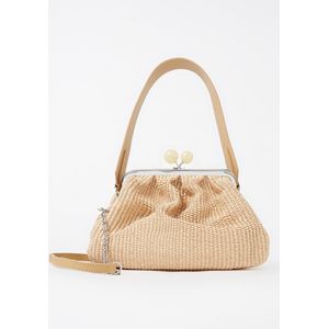 MaxMara Pasticcino clutch van raffia met afneembare schouderriem