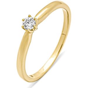 Diamond Point Geelgouden ring, 0.10 ct diamant, Hearts & Arrows