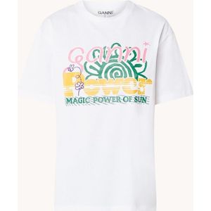 Ganni Future oversized T-shirt in biologische katoenblend met logoprint
