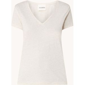 CLOSED T-shirt met gemêleerd dessin en V-hals