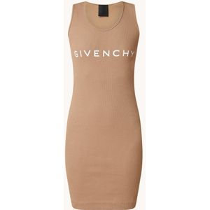 Givenchy Ribgebreide mini jurk met logoprint