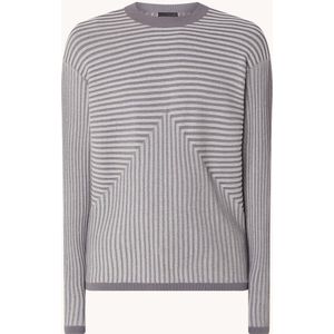 Emporio Armani Fijngebreide pullover in linnenblend met ribstructuur