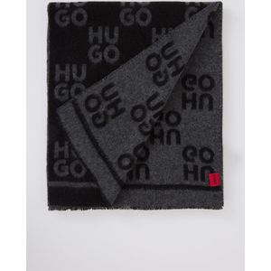 HUGO BOSS Sjaal in wolblend met logoprint 190 x 40 cm