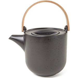 ASA Kuro Theepot met houten handvat Porselein Zwart