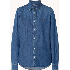 Ralph Lauren Blouse van denim met logoborduring