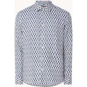 Marc O'Polo Regular fit overhemd van linnen met grafische print