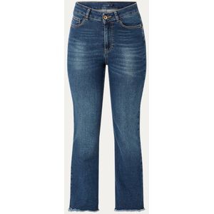 River Woods High waist flared cropped jeans met donkere wassing