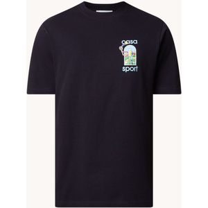 Casablanca T-shirt van biologisch katoen met front- en backprint
