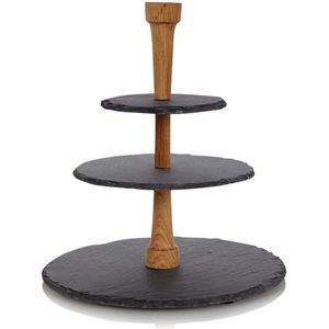 Boska Party Tower® - Etagère - Leisteen - Zwart - Ø 30 cm - Voor High Tea en Borrels