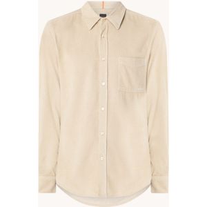 HUGO BOSS Relegant regular fit overshirt van corduroy met borstzak