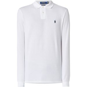 Ralph Lauren Custom Slim fit polo van piqué katoen met lange mouw