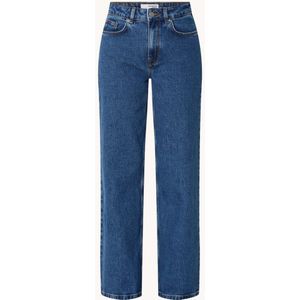 Selected Femme Alice high waist straight leg jeans met donkere wassing