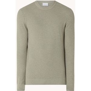 Profuomo Grofgebreide pullover met stretch