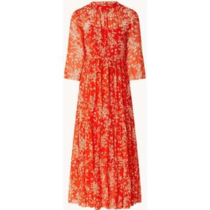 L.K.Bennett Olivia maxi jurk van zijde met bloemenprint en strikceintuur