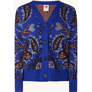 Farm Rio Toucan fijngebreid vest met bloemenprint in wolblend