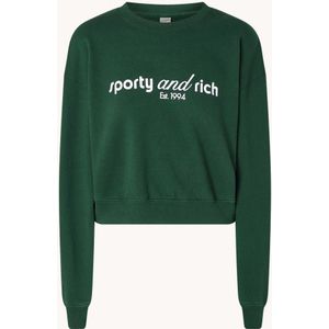 Sporty & Rich Cropped sweater met logoprint