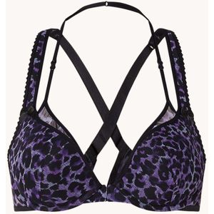 Marlies Dekkers Peekaboo push-up bh van mesh met panterprint