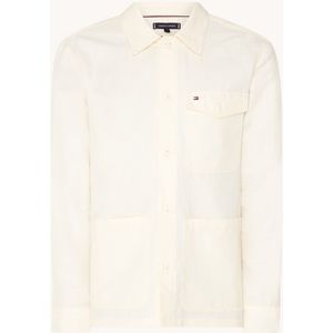 Tommy Hilfiger Regular fit overshirt in linnenblend met logoborduring