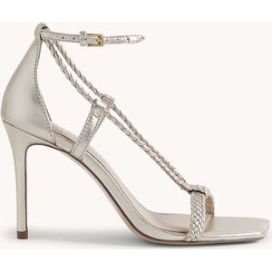 Reiss Paige sandalette van leer met metallic finish