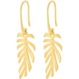 Pernille Corydon Fern Leaf oorhangers verguld