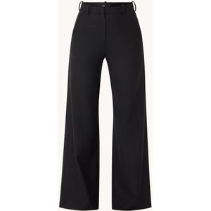 Maje High waist wide fit pantalon in wolblend met steekzakken