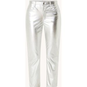 alchemist Halo high waist straight leg cropped pants met metallic finish