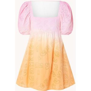 MAAJI Eileen mini jurk met dip-dye dessin en pofmouw
