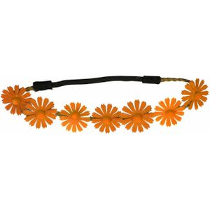 Koningsdag bloemetjes hoofdband - Oranje