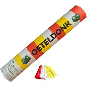 Budget confetti kanon Oeteldonk - Rood Wit Geel - 30cm