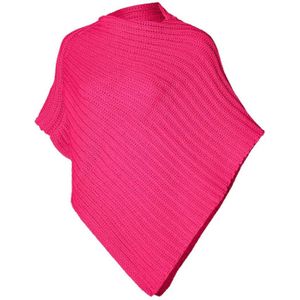 Poncho gebreid roze