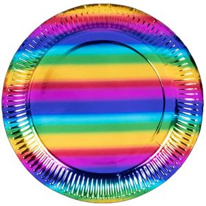 Regenboog bordjes - 6 stuks