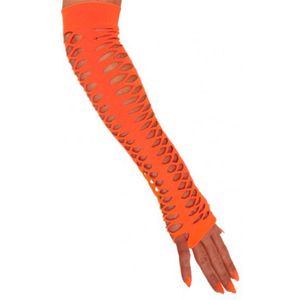 Koningsdag handschoenen grote gaten oranje