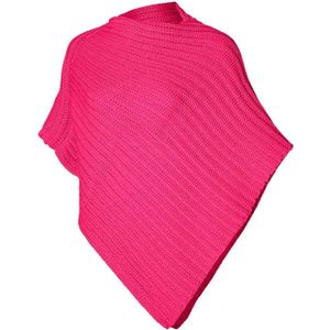 Poncho gebreid roze