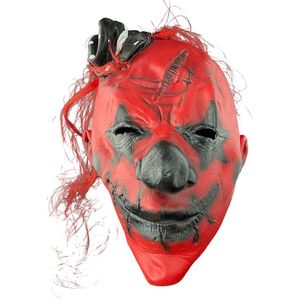 Halloween masker horror clown - Rood/zwart - Latex