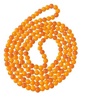 Oranje kralen ketting - 134cm