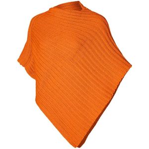 Koningsdag poncho gebreid oranje