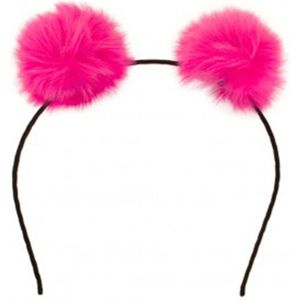 Diadeem bolletjes roze