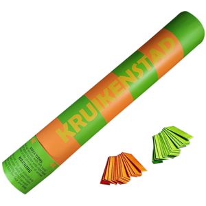 Budget confetti kanon Kruikenstad - Groen Oranje - 30cm